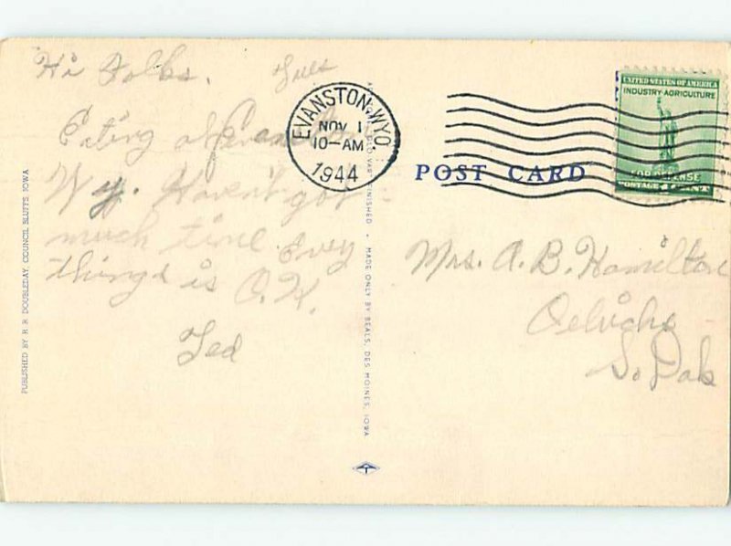 Pre-Chrome WESTERN RODEO Postmarked Evanston Wyoming WY AH6625