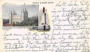 Salt Lake City Mormon Temple Utah 1903 Private Mailing Card postcard