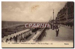 Postcard Old English of Cabourg Boulevard Beachfront