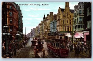 England Postcard Market Street from Piccadilly Manchester c1910 Unposted