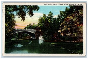 1949 State Street Bridge Willow Creek Mason City Iowa IA Posted Vintage Postcard