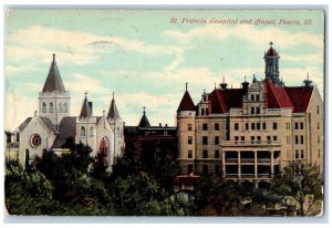 1911 St. Francis Hospital Chapel Exterior Building Peoria Illinois IL Postcard 