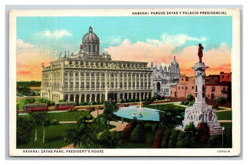Palacio Presidential President's House Havana Cuba Linen Postcard B19