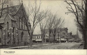 Ann Arbor Michigan MI Congregational Church East State Street c1910 Postcard