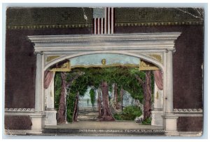 Salina Kansas KS Postcard Interior Of Masonic Temple Scene Trees 1909 Antique