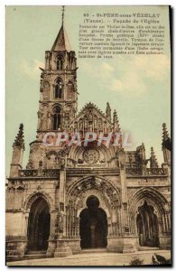 Old Postcard Holy Father in the Vezelay Facade & # 39Eglise