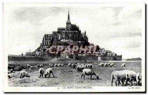 Old Postcard Mont Saint Michel Sheep