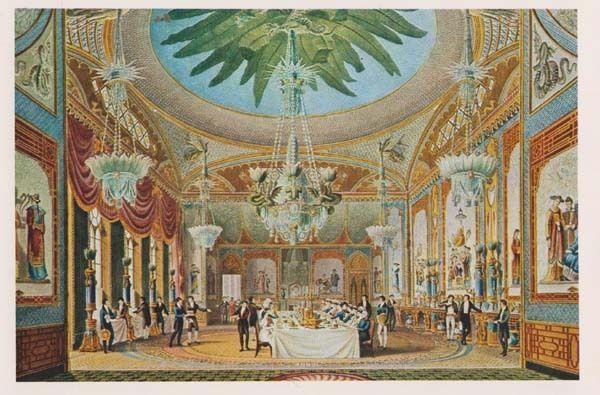 Brighton Sussex Pavillion Banqueting Room Art Artist Painting Drawing Postcard