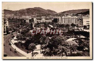 Old Postcard The Nice Albert 1st Gardens and the Casino Municipal Flame autom...