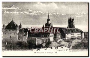 Switzerland - Schweiz - Lausanne and the Alps - Old Postcard