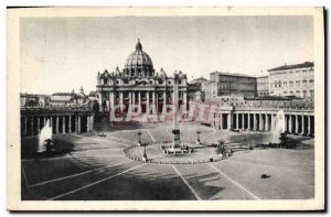 Old Postcard Roma Square and S Peter's Basilo