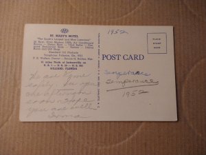 1950's St Mary's Motel, Hilliard, FL Florida Linen Postcard