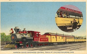 Postcard Early View of Deadwood Central Train at Chicago Railroad Fai, IL     S7