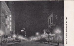 Minnesota Minneapolis Nicollet Avenue At Night 1909