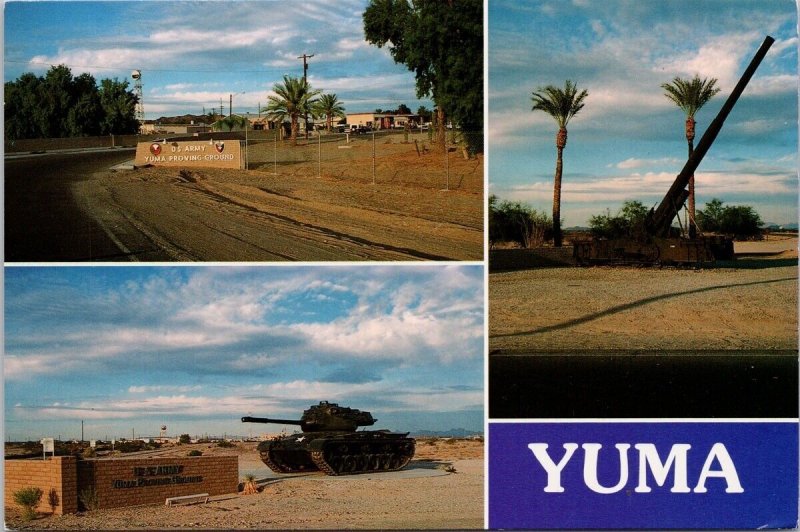 Yuma AZ US Army Base Yuma Proving Ground Tank Unused Continental Postcard C10