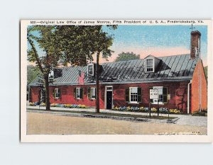 Postcard Original Law Office of James Monroe, Fredericksburg, Virginia