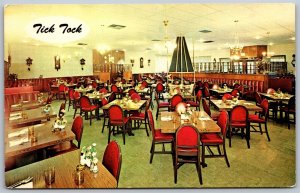 Vtg Hollywood California CA Tick Tock Restaurant Dining Room 1960s View Postcard