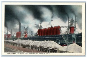 c1920 Steel Plant Colorado Fuel Iron Company Pueblo Colorado CO Vintage Postcard