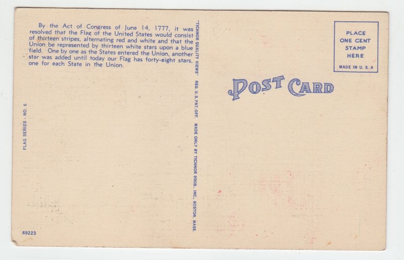 P2096,  old patriotic postcard freedom usa flag freedom lincoln address unused