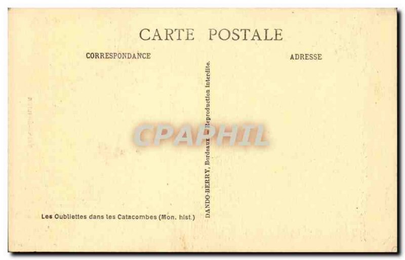 Saint Emilion Old Postcard The dustbin in the catacombs