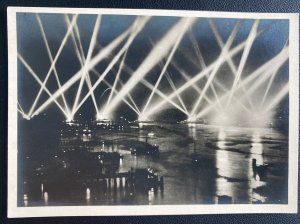 Mint Germany Real picture Postcard headlights Of Battleships