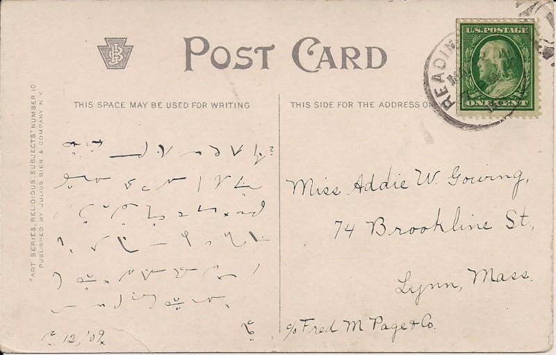 St. Cecilia Playing Organ, Angels, Cross 1923