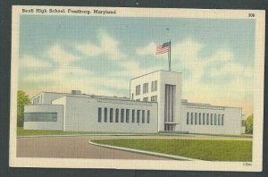 1947 Post Card Frostburg MD Beall High School Built In 1940