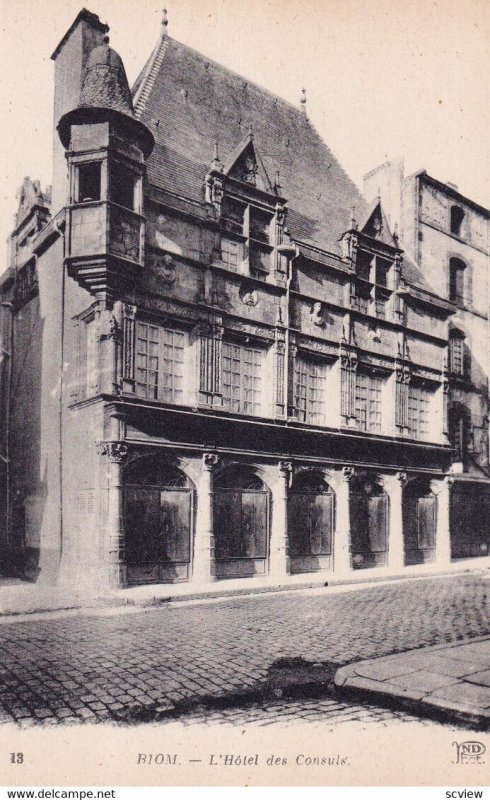 RIOM, Puy-De-Dome, France, 1900-1910s; L'Hotel Des Consuls