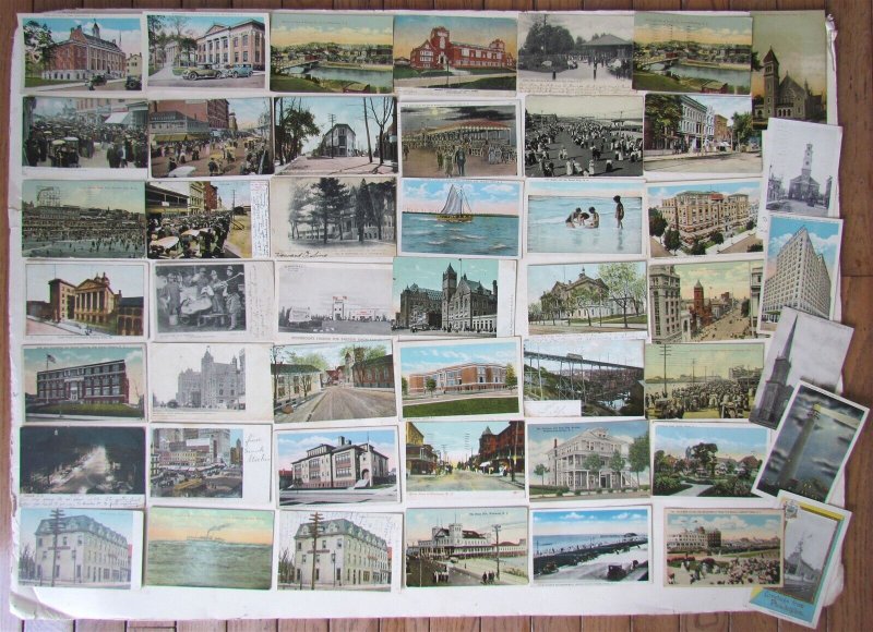 NEW JERSEY lot of 48 NY ANTIQUE POSTCARDS