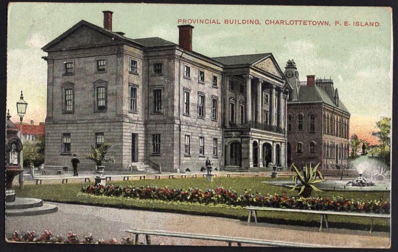 PEI Prince Edward Island CHARLOTTETOWN Provincial Building  pm1907  Divided Back