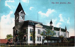 Canada City Hall Brandon Manitoba Vintage Postcard C093