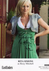 Rita Simons as Roxy Mitchell BBC Eastenders Hand Signed Cast Card Photo