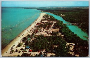 Postcard Wasaga Beach Ontario c1963 Aerial View Nottawasa River Georgian Bay