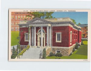 Postcard Mayne William's Public Library, Johnson City, Tennessee