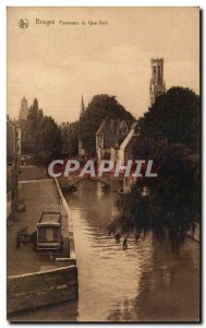 Postcard Old Bruges Panorama Green Quay