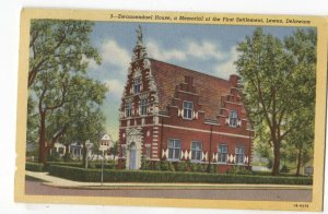 Postcard Zwaanendael House Memorial First Settlement Lewes Delaware DE 1954