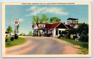 CHULA VISTA, Missouri MO ~ Roadside Tower TEXACO GAS STATION 1940s Postcard