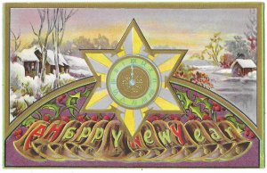 A Happy New Year Vivid Colors & Gold Edging & Embossed