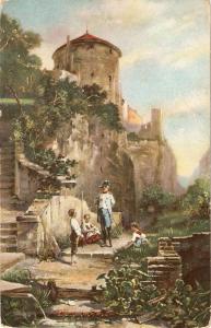 \Present arms, by Spitzweg\ Fine art Stengel Postcard #47010