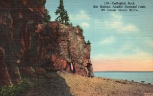 Vintage Postcard 1945 Cathedral Rock Harbor Arcadia Mt. Desert Island Maine ME