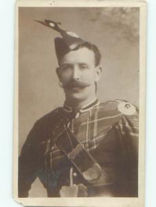 rppc 1905 SCOTTISH MAN DRESSED IN TRADITIONAL CLOTHING IN SCOTLAND UK AC8216