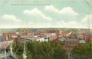 Vintage Postcard; Birdseye View Freeport IL looking SW, Stephenson Co. Wheelock