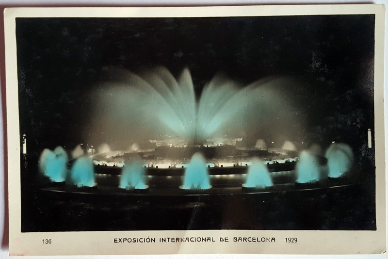 4 VINTAGE POSTCARDS BARCELONA UNIVERSAL EXPOSITION OF 1929. NUMBEREDS. UNUSED!!!