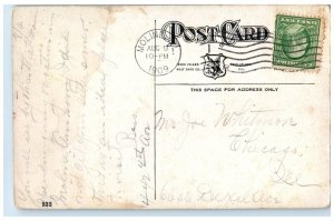 1909 Rock Island Lake Arsenal Government Locks Moline Illinois Vintage Postcard