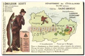 Postcard Old Scott Emulsion Department Cotes du Nord Saint-Brieuc Lannion Gui...