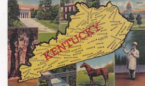 Map Of Kentucky 1958