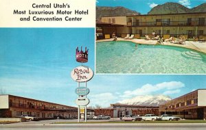 PROVO, UT Utah  ROYAL INN MOTOR HOTEL  Pool~50's Cars  ROADSIDE  Chrome Postcard