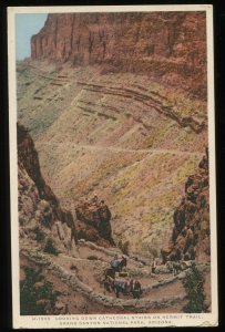 Looking Down Cathedral Stairs on Hermit Trail. Grand Canyon. Fred Harvey pc