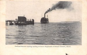 Sebasco Estates Maine Portland Steamer Making Landing,Ocean Highlands PC U8762