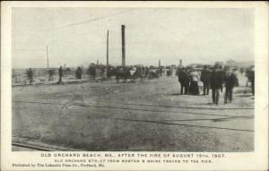 Old Orchard Beach ME 1907 Fire Ruins Postcard #1